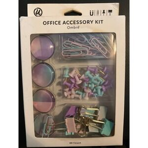U Brands Ombre Office Accessory Kit 88 Count Pastel Magnets Clips Pins 4368U NEW